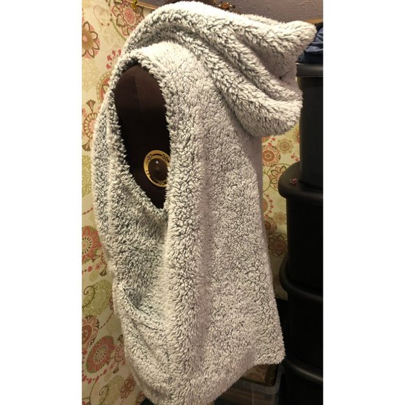 Women's Soft Surround Hooded Vest Coat/Tunic w/Pockets, Large - Picture 4 of 5